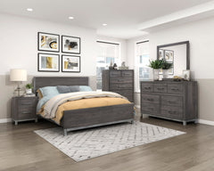Zephyr Brown/Silver Queen Bed - Ornate Home