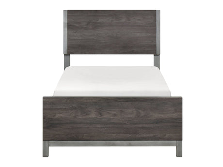 Zephyr Brown/Silver Twin Bed - Ornate Home