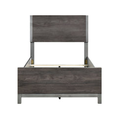 Zephyr Brown/Silver Twin Bed - Ornate Home