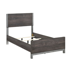 Zephyr Brown/Silver Twin Bed - Ornate Home