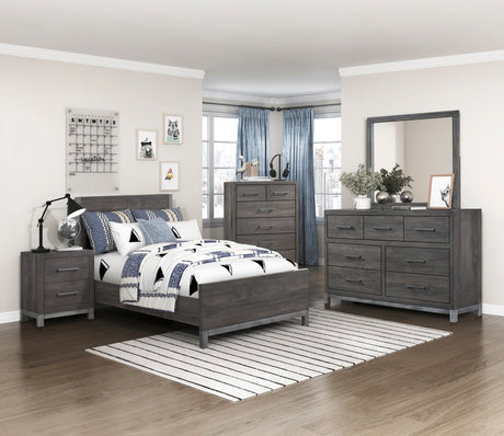 Zephyr Brown/Silver Twin Bed - Ornate Home