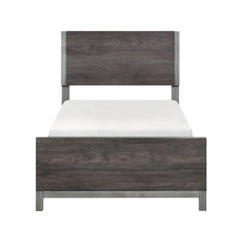 Zephyr Brown/Silver Twin Bed - Ornate Home