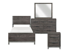 Zephyr Brownish Gray/Antique Silver 4-Piece Twin Bedroom Set - Ornate Home