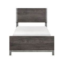 Zephyr Brownish Gray/Antique Silver 4-Piece Twin Bedroom Set - Ornate Home