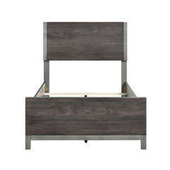 Zephyr Brownish Gray/Antique Silver 4-Piece Twin Bedroom Set - Ornate Home
