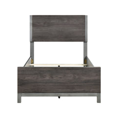 Zephyr Brownish Gray/Antique Silver 5-Piece Twin Bedroom Set - Ornate Home