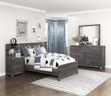 Zephyr Brownish Gray/Antique Silver 5-Piece Twin Bedroom Set - Ornate Home