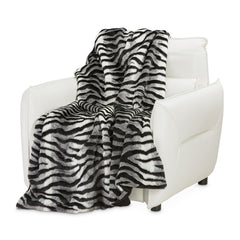 Zephyr Ebony 56"x72" in Faux-Fur Throw - Ornate Home