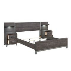 Zephyr Gray Queen Wall Bed 5pc Bedroom Set - Ornate Home