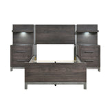 Zephyr Gray Twin Wall Bed 5pc Bedroom Set - Ornate Home