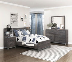 Zephyr Gray Twin Wall Bed 5pc Bedroom Set - Ornate Home