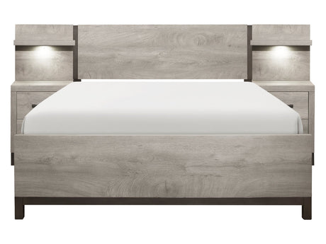 Zephyr Light Gray 5-Piece Set California King Wall Bedroom Set - Ornate Home