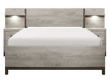 Zephyr Light Gray 5-Piece Set Eastern King Wall Bedroom Set - Ornate Home
