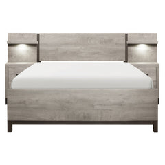 Zephyr Light Gray 5-Piece Set Eastern King Wall Bedroom Set - Ornate Home