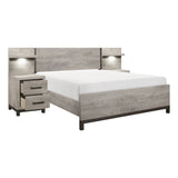 Zephyr Light Gray 5-Piece Set Full Wall Bedroom Set - Ornate Home