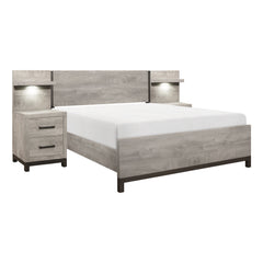 Zephyr Light Gray 5-Piece Set Queen Wall Bedroom Set - Ornate Home