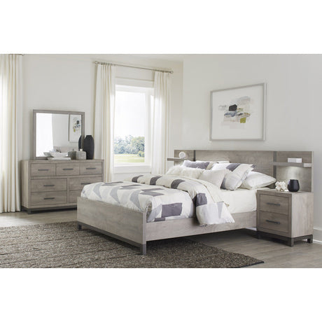 Zephyr Light Gray 5-Piece Set Queen Wall Bedroom Set - Ornate Home