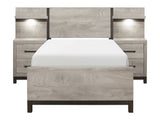 Zephyr Light Gray 5-Piece Twin Wall Bedroom Set - Ornate Home