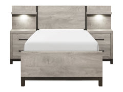 Zephyr Light Gray 5-Piece Twin Wall Bedroom Set - Ornate Home