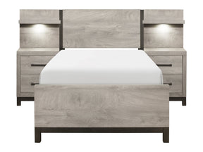 Zephyr Light Gray 5-Piece Twin Wall Bedroom Set - Ornate Home
