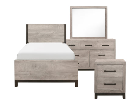 Zephyr Light Gray / Gray 4-piece Twin Bedroom Set - Ornate Home