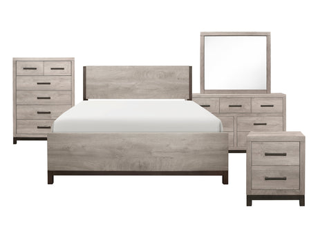 Zephyr Light Gray/Gray 5-Piece Queen Bedroom Set - Ornate Home