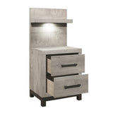 Zephyr Light Gray Nightstand with Wall Panel - Ornate Home