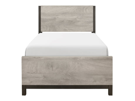 Zephyr Light Gray Twin Bed - Ornate Home