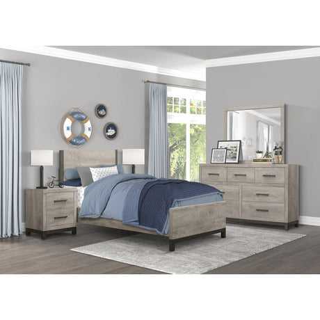 Zephyr Light Gray Twin Bed - Ornate Home