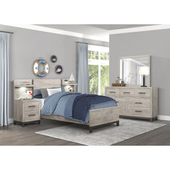 Zephyr Light Gray Twin Bed - Ornate Home