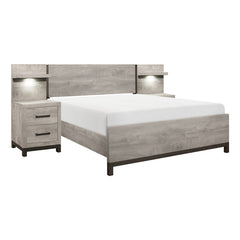 Zephyr Silver Full Wall Bed 5pc Bedroom Set - Ornate Home