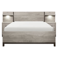 Zephyr Silver Full Wall Bed 5pc Bedroom Set - Ornate Home