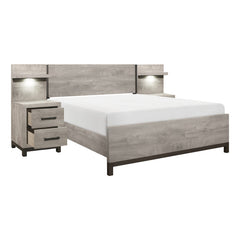 Zephyr Silver Queen Wall Bed 5pc Bedroom Set - Ornate Home