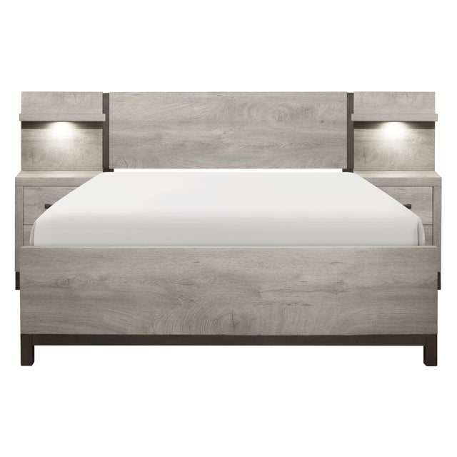 Zephyr Silver Queen Wall Bed 5pc Bedroom Set - Ornate Home