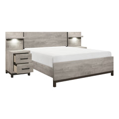 Zephyr Silver Queen Wall Bed 5pc Bedroom Set - Ornate Home