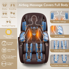 Zero Gravity Full Body Massage Chair with SL Track and Yoga Stretching - Ornate Home
