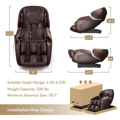 Zero Gravity Full Body Massage Chair with SL Track and Yoga Stretching - Ornate Home