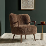 Zerra Brown Faux Shearling Accent Armchair - Ornate Home