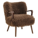 Zerra Brown Faux Shearling Accent Armchair - Ornate Home