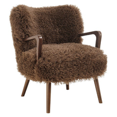 Zerra Brown Faux Shearling Accent Armchair - Ornate Home