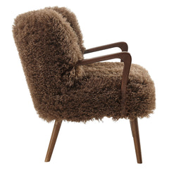 Zerra Brown Faux Shearling Accent Armchair - Ornate Home