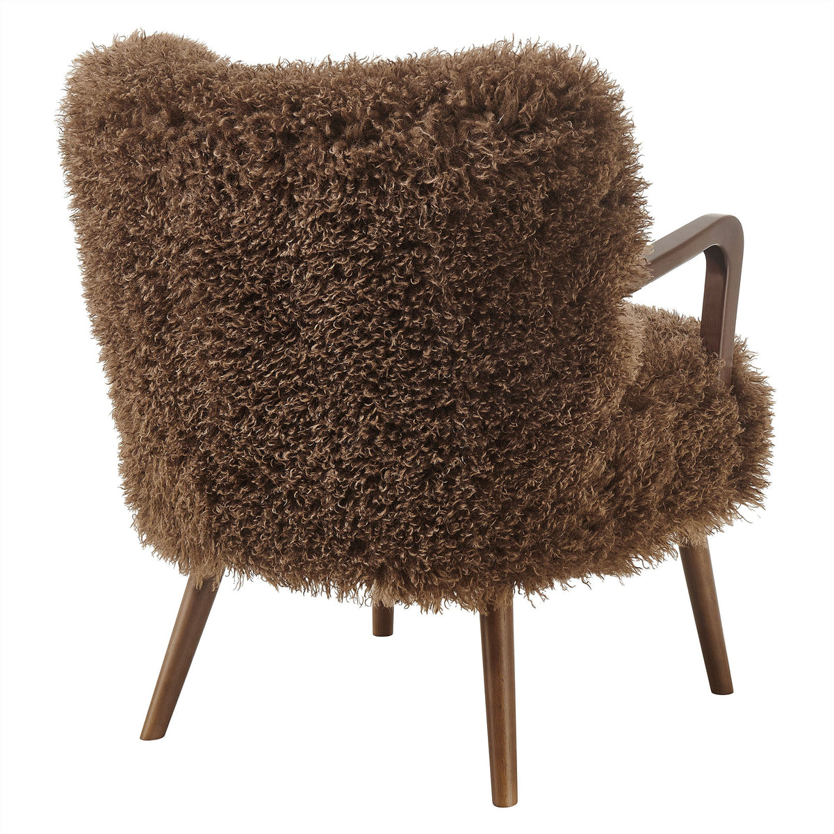 Zerra Brown Faux Shearling Accent Armchair - Ornate Home
