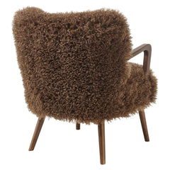 Zerra Brown Faux Shearling Accent Armchair - Ornate Home