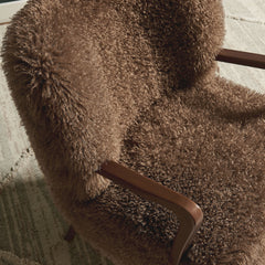 Zerra Brown Faux Shearling Accent Armchair - Ornate Home