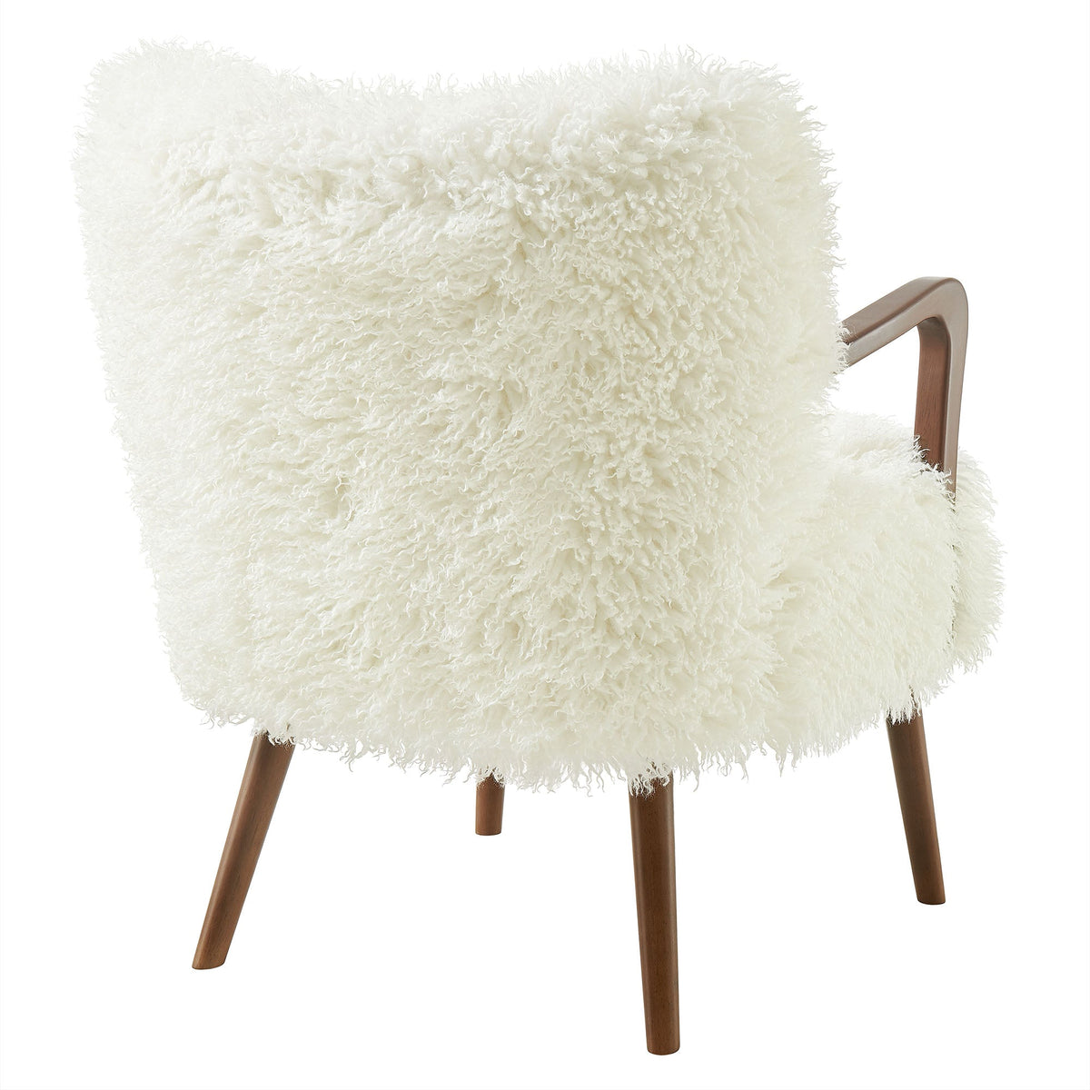 Zerra White Faux Shearling Accent Armchair - Ornate Home