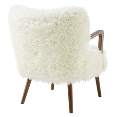 Zerra White Faux Shearling Accent Armchair - Ornate Home