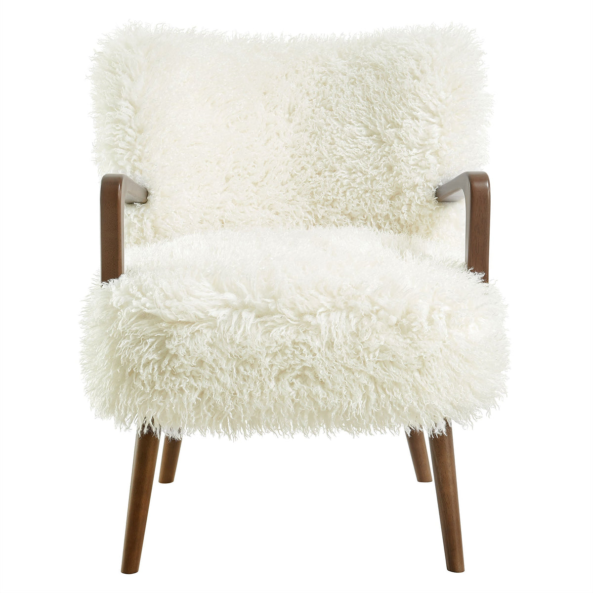 Zerra White Faux Shearling Accent Armchair - Ornate Home