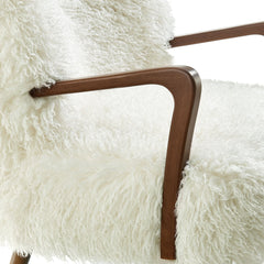 Zerra White Faux Shearling Accent Armchair - Ornate Home