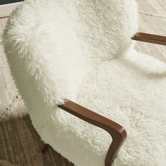 Zerra White Faux Shearling Accent Armchair - Ornate Home