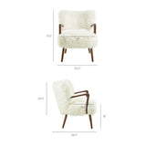 Zerra White Faux Shearling Accent Armchair - Ornate Home
